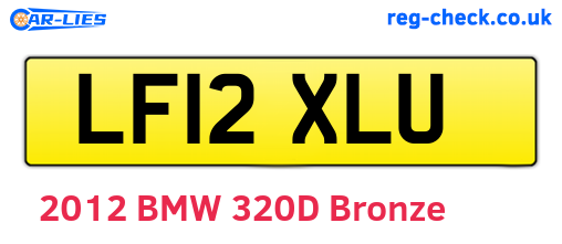 LF12XLU are the vehicle registration plates.