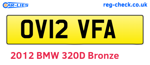 OV12VFA are the vehicle registration plates.