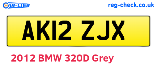 AK12ZJX are the vehicle registration plates.
