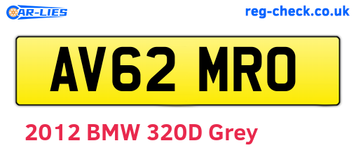 AV62MRO are the vehicle registration plates.