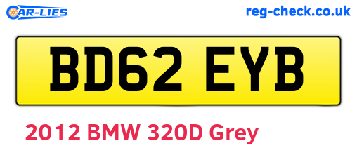 BD62EYB are the vehicle registration plates.