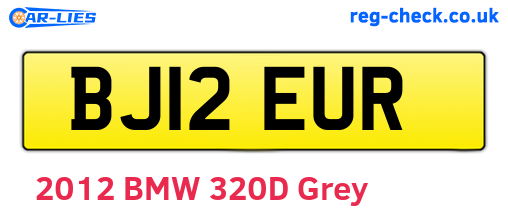 BJ12EUR are the vehicle registration plates.