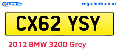 CX62YSY are the vehicle registration plates.