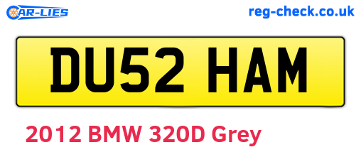 DU52HAM are the vehicle registration plates.