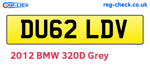 DU62LDV are the vehicle registration plates.
