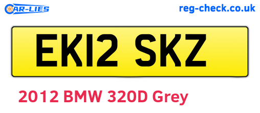 EK12SKZ are the vehicle registration plates.