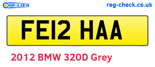 FE12HAA are the vehicle registration plates.