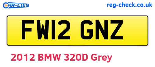 FW12GNZ are the vehicle registration plates.