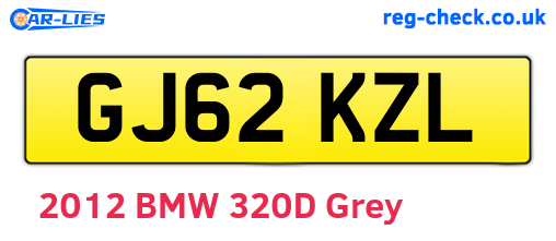 GJ62KZL are the vehicle registration plates.