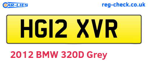 HG12XVR are the vehicle registration plates.
