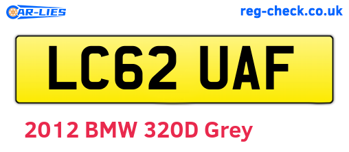 LC62UAF are the vehicle registration plates.