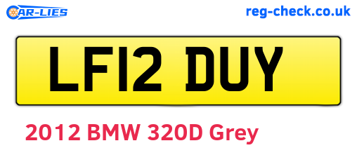 LF12DUY are the vehicle registration plates.
