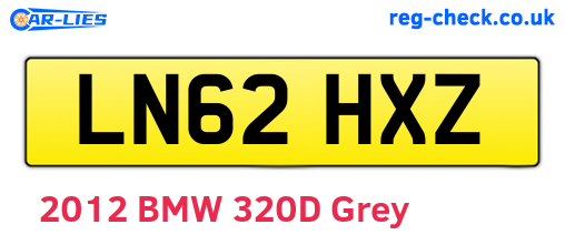 LN62HXZ are the vehicle registration plates.