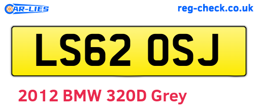 LS62OSJ are the vehicle registration plates.