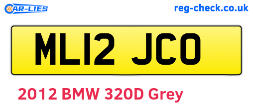 ML12JCO are the vehicle registration plates.