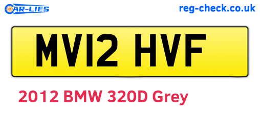 MV12HVF are the vehicle registration plates.