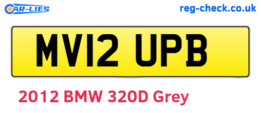 MV12UPB are the vehicle registration plates.
