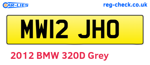 MW12JHO are the vehicle registration plates.
