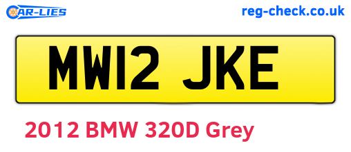 MW12JKE are the vehicle registration plates.