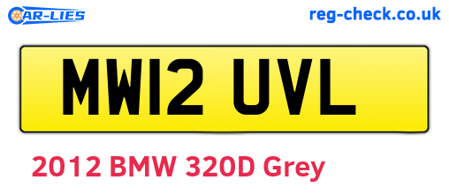 MW12UVL are the vehicle registration plates.