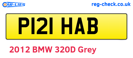 P121HAB are the vehicle registration plates.