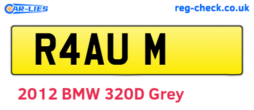 R4AUM are the vehicle registration plates.