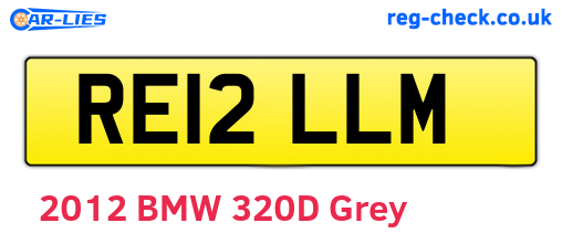 RE12LLM are the vehicle registration plates.