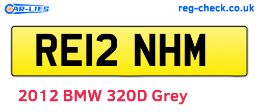 RE12NHM are the vehicle registration plates.