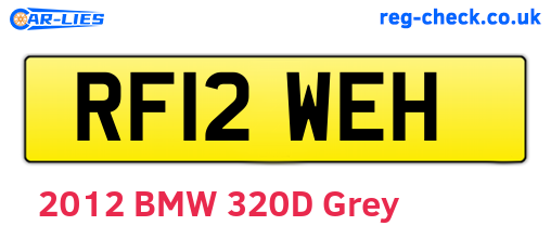RF12WEH are the vehicle registration plates.