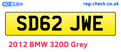 SD62JWE are the vehicle registration plates.