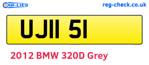 UJI151 are the vehicle registration plates.