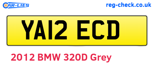YA12ECD are the vehicle registration plates.
