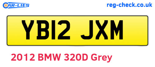 YB12JXM are the vehicle registration plates.