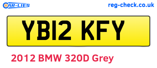 YB12KFY are the vehicle registration plates.
