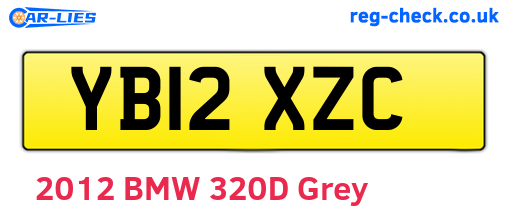 YB12XZC are the vehicle registration plates.