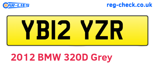 YB12YZR are the vehicle registration plates.