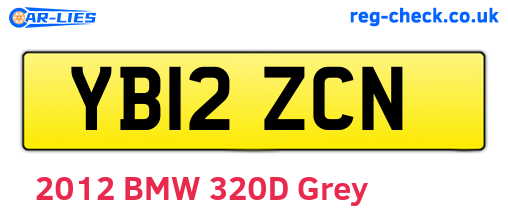 YB12ZCN are the vehicle registration plates.
