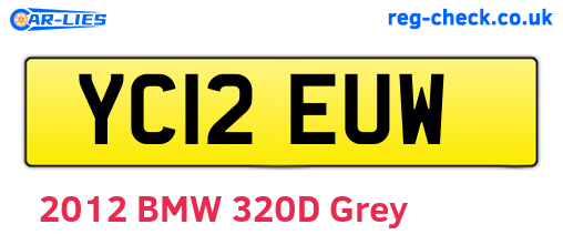 YC12EUW are the vehicle registration plates.
