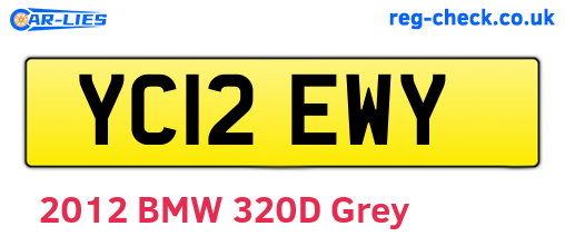 YC12EWY are the vehicle registration plates.