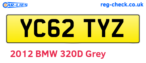 YC62TYZ are the vehicle registration plates.