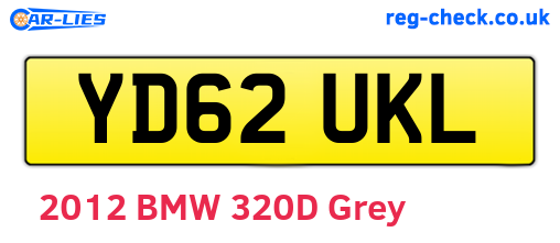 YD62UKL are the vehicle registration plates.