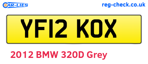 YF12KOX are the vehicle registration plates.
