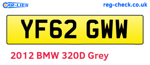 YF62GWW are the vehicle registration plates.