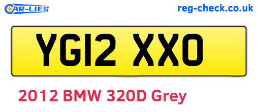 YG12XXO are the vehicle registration plates.