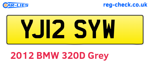YJ12SYW are the vehicle registration plates.
