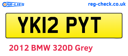 YK12PYT are the vehicle registration plates.