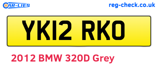 YK12RKO are the vehicle registration plates.