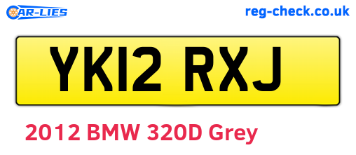 YK12RXJ are the vehicle registration plates.