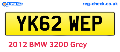 YK62WEP are the vehicle registration plates.