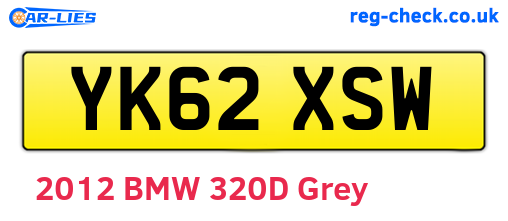 YK62XSW are the vehicle registration plates.